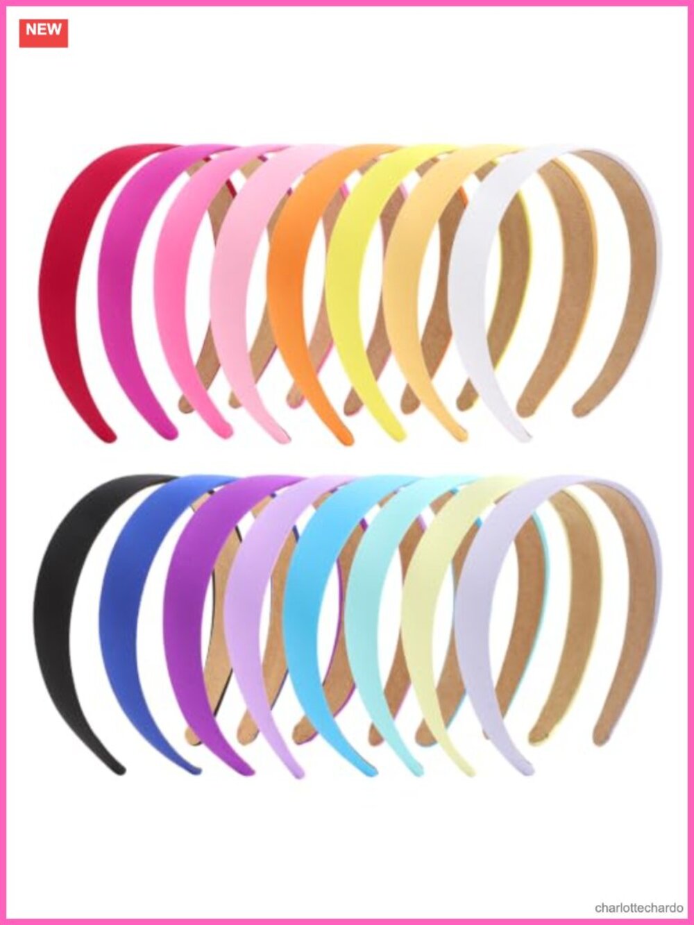 Satin Headbands 16 Pc 1 Inch Hair Bands Set Satin Fabric Headbands for Women